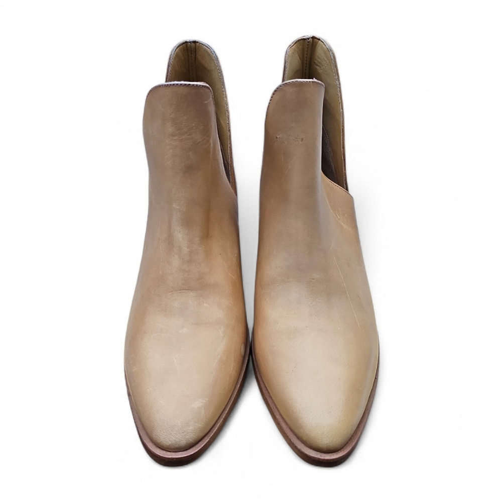 Free People Tan Leather Ankle Boots Size 9.5 - Picture 3 of 11